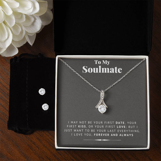 [ALMOST SOLD OUT] Soulmate - Forever and Always- Alluring Necklace with CZ Earrings(FREE)