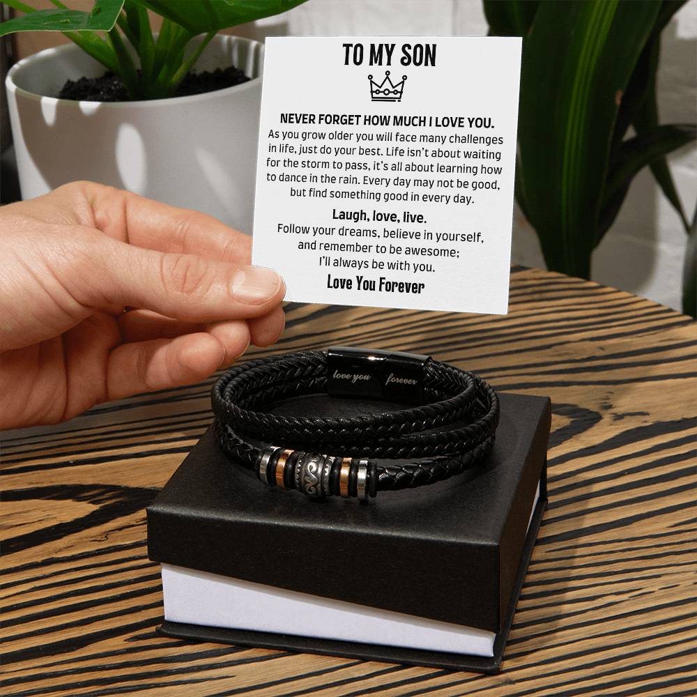 TO MY SON - LOVE YOU FOREVER BRACELET